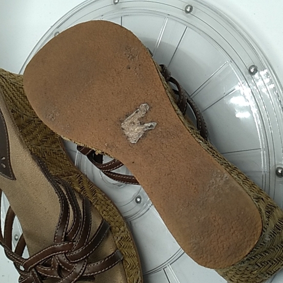 Vintage 1990s Y2K Mudd square toe chunky mule wedges 9M - Picture 9 of 9